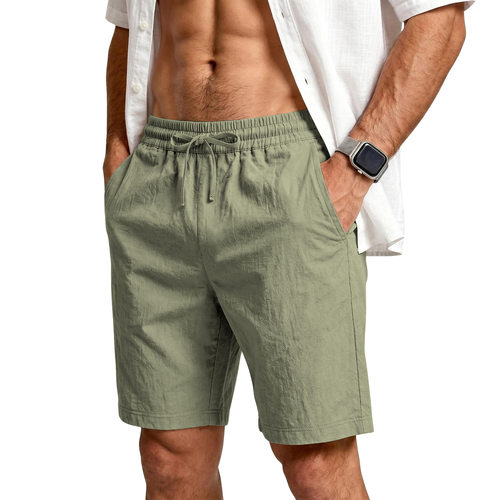 men's summer leisure half length trousers beach solid pants