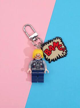Block figure keychain pendant Team America Iron Man Buzz