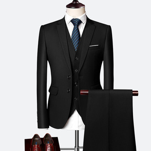 Suit Set Blazer Casual 3Pcs Jacket Wedding Men Business For