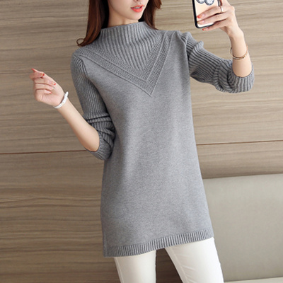 winter sweater women loose long Knitwear pullover shirt毛衣