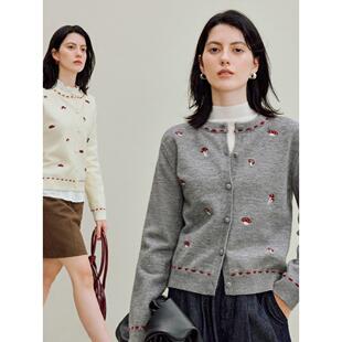 【所有女生的衣橱直播间】2025秋蘑菇刺绣毛衣开衫/木耳边半身裙