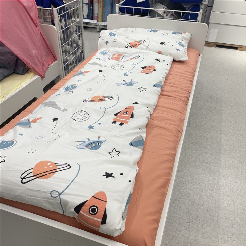 IKEA宜家 贝里芬克 儿童被套床上用品3件套纯棉火星卡通图案单人