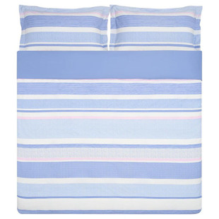 IKEA宜家 杜威洛妮 被套全棉简约蓝色粉色条纹图案床上用品被罩