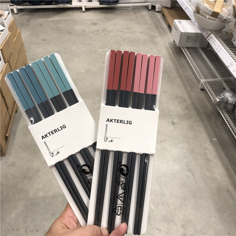 ikea宜家 艾特利 筷子四双家霉简约酒店餐厅专用塑料筷子24厘米