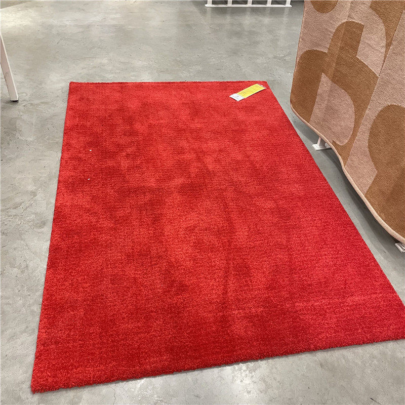 IKEA 宜家 兰斯泰德 短融地毯公司开业装饰毯子喜庆红色133x195