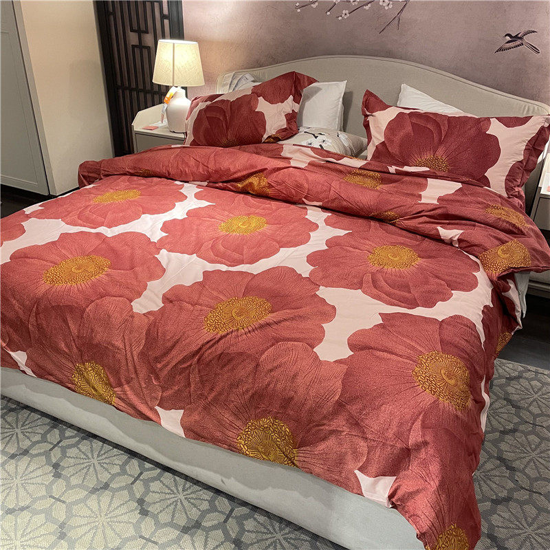 IKEA宜家 斯瓦克林 被套和枕套粉红色大花卉图案喜庆温馨床上被罩