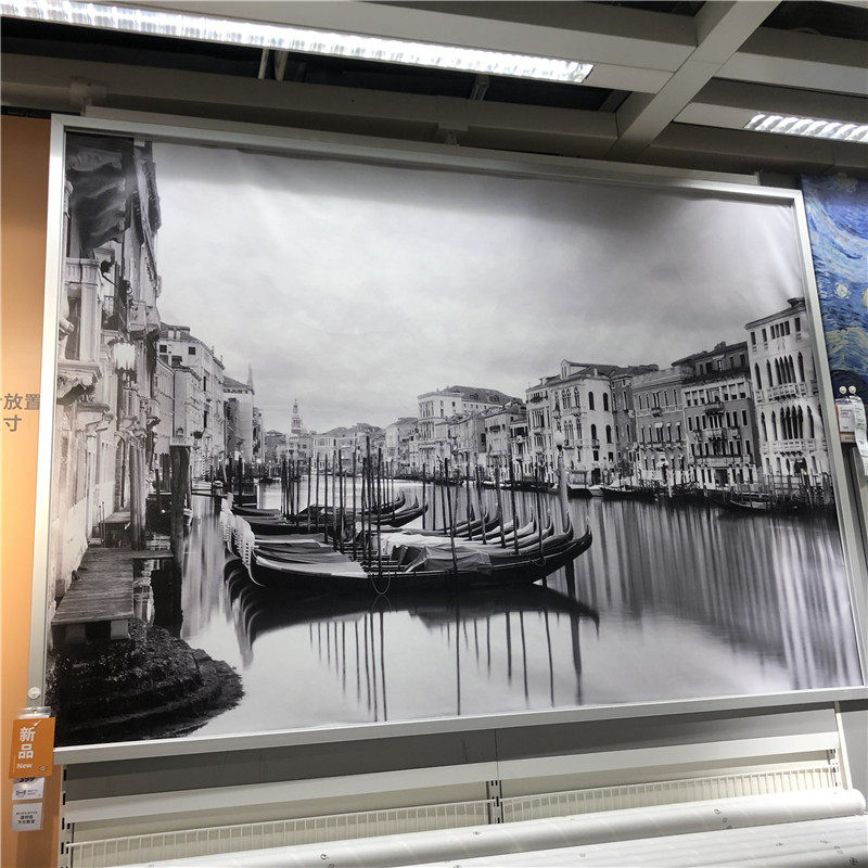 ikea宜家 约纳斯塔 装饰画墙壁大运河挂画图片带画框