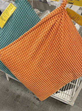 IKEA宜家 古洛卡 靠垫套沙发抱枕套纯色简约天蓝色橙色50x50CM