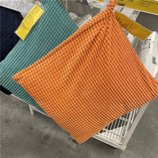 IKEA宜家 古洛卡 靠垫套沙发抱枕套纯色简约天蓝色橙色50x50CM