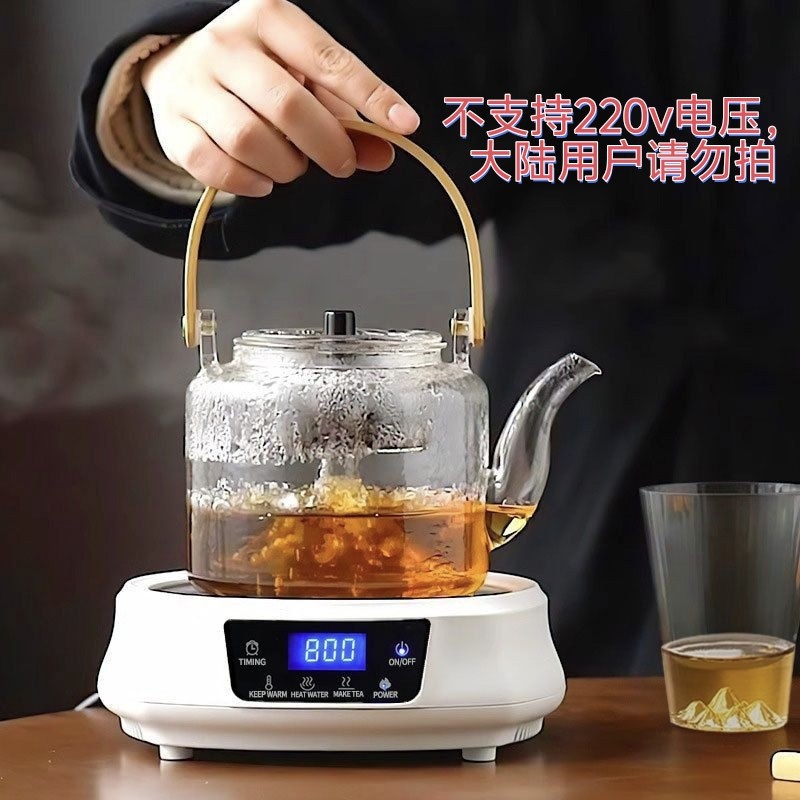 跨境电陶炉110V台湾美国日本迷你煮茶器电热茶炉烧水壶小家电器