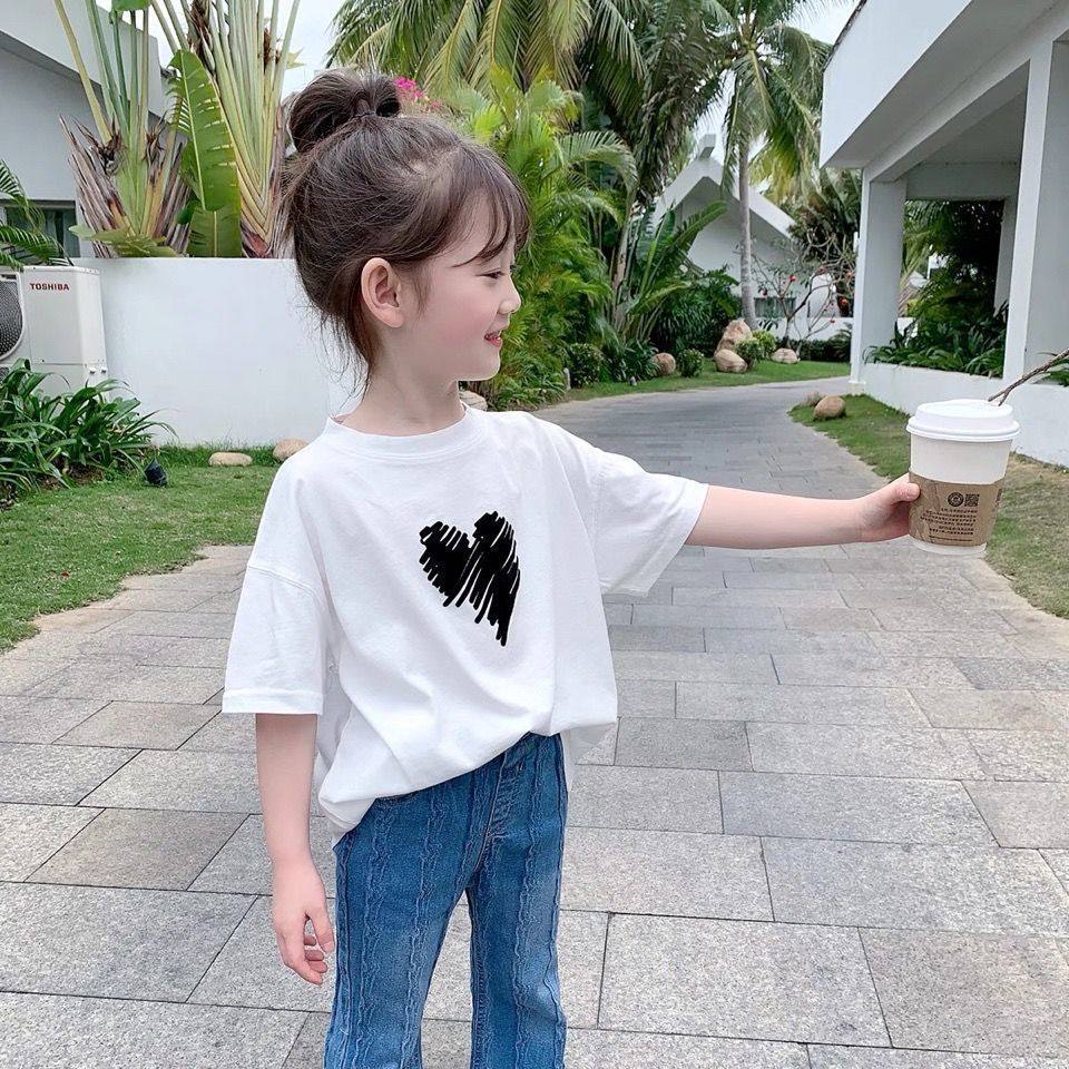 女童纯棉短袖t恤网红儿童2022年新款小童夏季白色上衣女宝宝夏装T