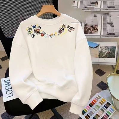 男女童日系卡通圆领卫衣纯棉2025秋冬新款中大童加绒宽松套头上衣