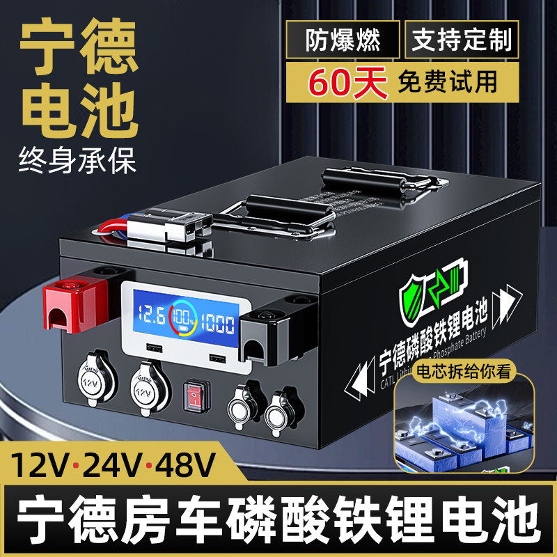 【人民保险】宁德房车专用大容量磷酸铁锂电池12v24v48伏单体电芯