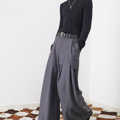 ASSEEN进口人棉混纺超宽阔腿西裤