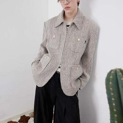 ASSEEN编织羊毛西装式大衣