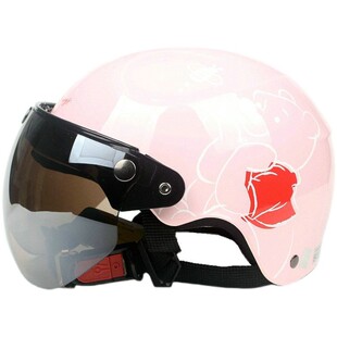 台湾EVO熊半盔夏盔男女儿童宝宝防紫外线四季摩托电动车头盔