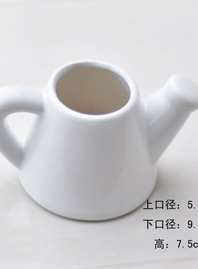促销甩白色陶瓷多肉花盆瓷水壶310g园艺花器迷你绿植爱花派特价