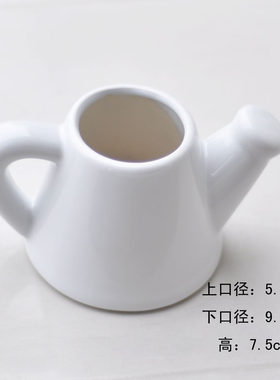 促销甩白色陶瓷多肉花盆瓷水壶310g园艺花器迷你绿植爱花派特价