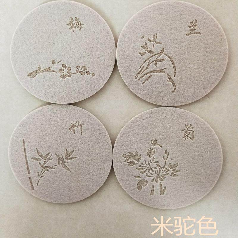 定制9厘米现代简约复古毛毡杯垫s咖啡杯吸水垫玻璃杯隔热垫餐桌垫