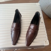 女鞋 女深口单鞋 时尚 2025新款 欧美风小方头鞋 子女低帮鞋 女小皮鞋 女