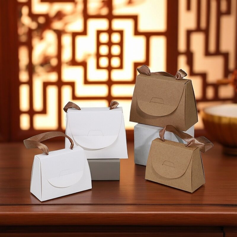 创意韩式牛皮纸礼盒小号手提盒包装礼品袋手提袋纸质折叠礼盒糖盒