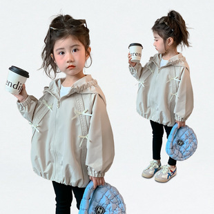 春季 女童外套春秋款 连帽上衣儿童装 女小童春季 女孩冲锋衣 2026新款