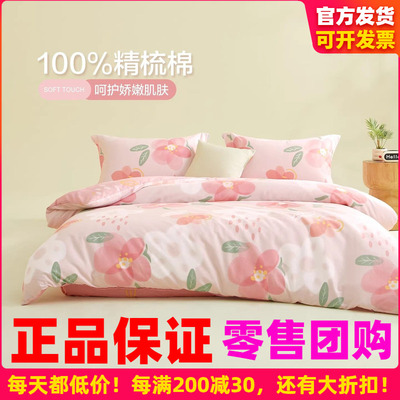 博洋家纺全棉床单款床笠款四件套