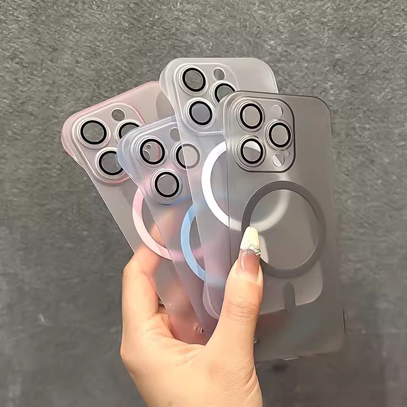 适用苹果17Pro手机壳冰雾磁吸无边框iPhone16Pro磨砂肤感PC保护套