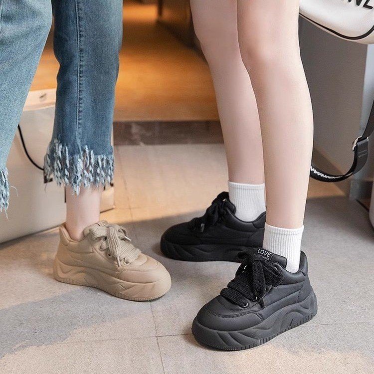 松糕底女百搭增高运动休闲面包鞋厚底潮流时尚板鞋子2025春秋新款
