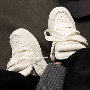 夏季 街头潮流小白鞋 潮鞋 情侣鞋 男女款 破坏美学系列厚底增高板鞋