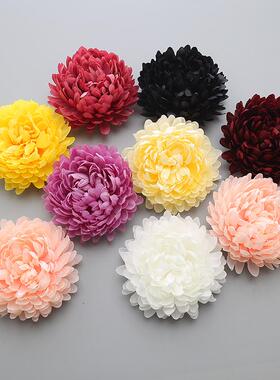 仿真小爪菊花朵头饰装饰绢布假花头花追悼会殡仪馆祭奠花材菊花