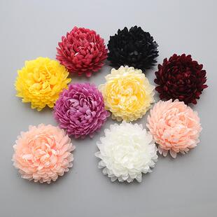 仿真小爪菊花朵头饰装饰绢布假花头花追悼会殡仪馆祭奠花材菊花
