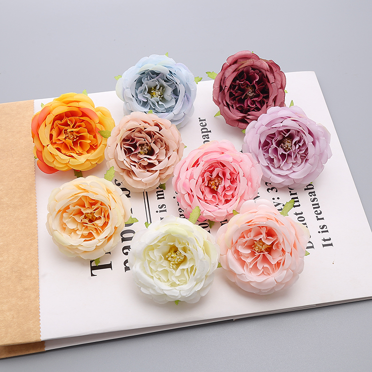 6厘米花环山茶花绢布花头