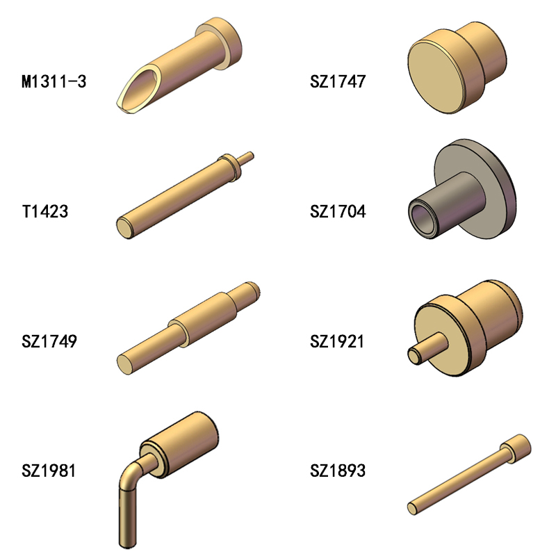 大电流镀金铜针实心导电钉充电铜柱触点母探针导电针圆形pin接针