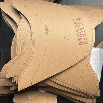 牛皮纸纯手工纸样棉拖鞋样样子