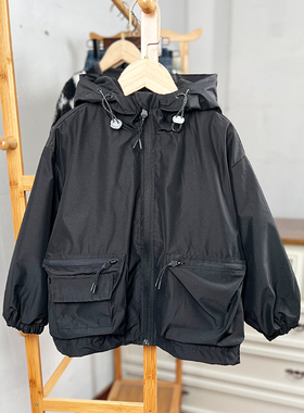 K642 童装110码 儿童外套男女童拉链衫春秋款休闲宽松百搭连帽