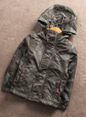 瑕疵F561-Q3 童装95-115码欧美儿童加绒外套夹克衫春秋款连帽外贸