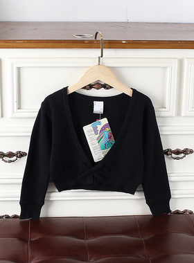 H313-Q2童装104-128欧美儿童纯棉长袖开衫毛衣针织衫短款女童外贸