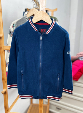 K637-L5童装100-160码欧美儿童摇粒绒拉链衫立领外套男童春秋外贸