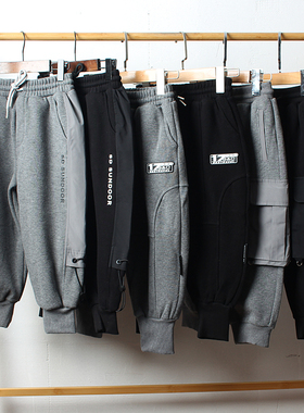 J001 童装110-160码 国内儿童加绒长裤运动裤男女童春秋休闲裤