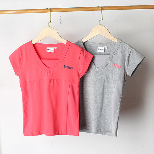 外贸儿童短袖T恤运动V领半袖女童