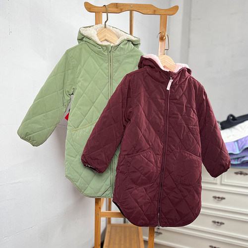 儿童中长款棉袄棉衣女童双面穿