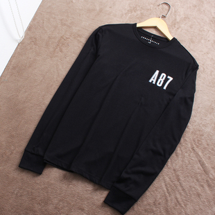 欧美男式 O1男装 绣花上衣圆领长袖 T恤打底衫 外贸 瑕疵 春秋款 L172