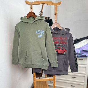 K584-M2 童装 120-150码欧美儿童薄绒卫衣连帽外套春秋男女童外贸