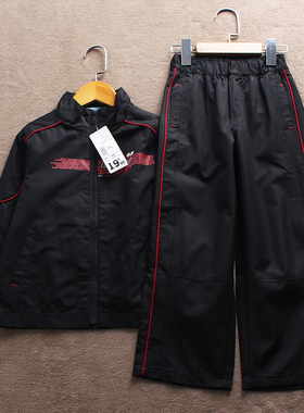 清仓E574-F4童装115-125码欧美儿童双层运动套装外套长裤男童外贸