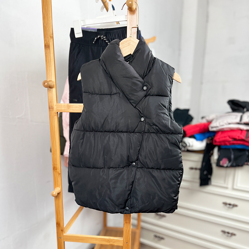 儿童棉背心围巾领棉马甲女童秋冬