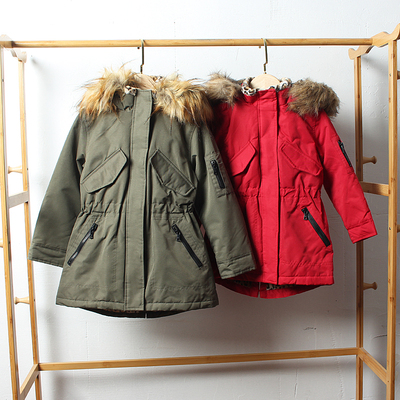 外贸儿童中长款棉袄女童冬季棉衣