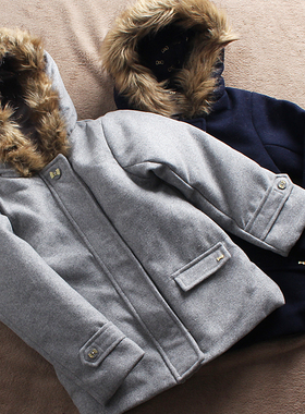 清仓 J061-X1童装92-128码法国儿童羊毛呢大衣外套拉链衫女童外贸