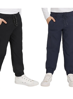 K602-C2童装120-160码欧美儿童户外防风防泼水长裤双层软壳裤外贸