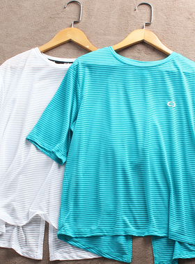 F832-D5 女装T恤 女式夏装短袖半袖夏款休闲圆领文艺镂透气外贸